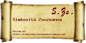 Simkovits Zsuzsanna névjegykártya